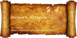 Halpert Alfonza névjegykártya